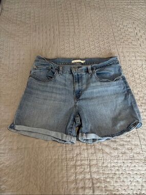 Levi's Light Blue Rolled Cuff Denim Shorts